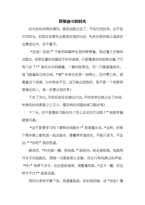 初一作文：致敬奋斗的时光作文800字