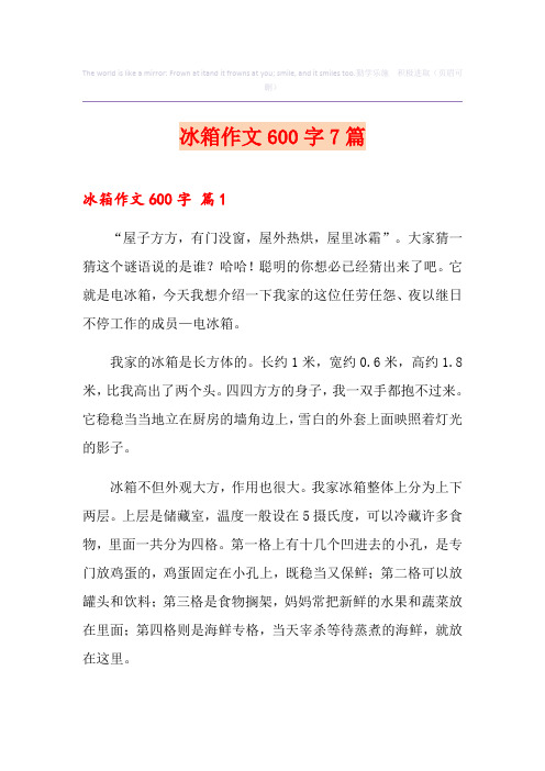 冰箱作文600字7篇