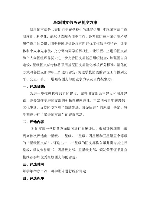 星际团支部考评制度