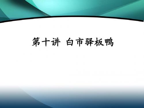 第九讲 白市驿板鸭