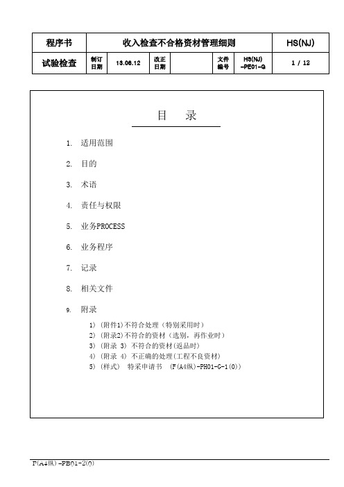 37.HS(NJ)-PE01-G 收入检查不合格资材管理细则(修正)