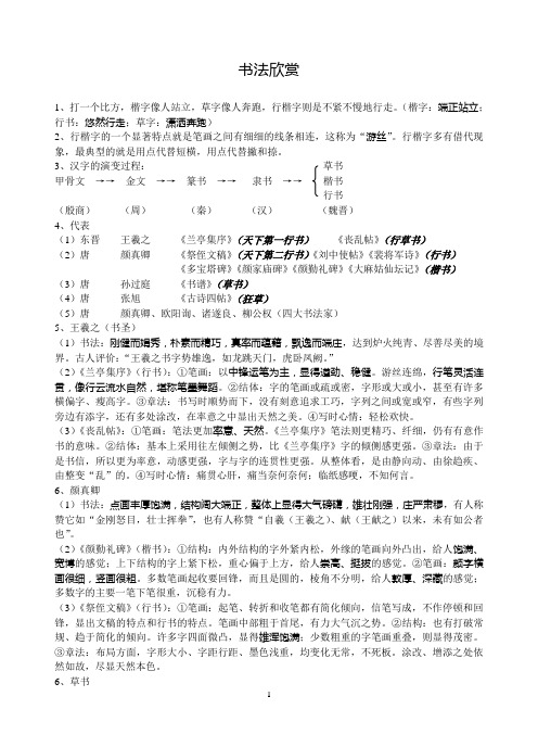完整word版,书法考试内容