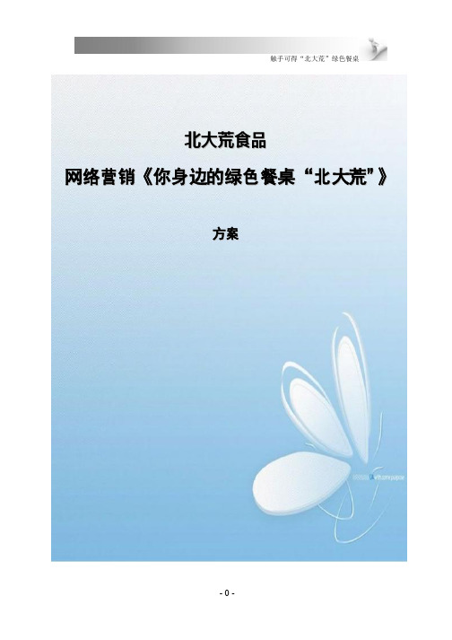 北大荒绿色食品网络营销方案