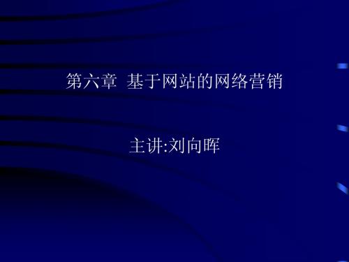 第6部分-基于网站的网络营销