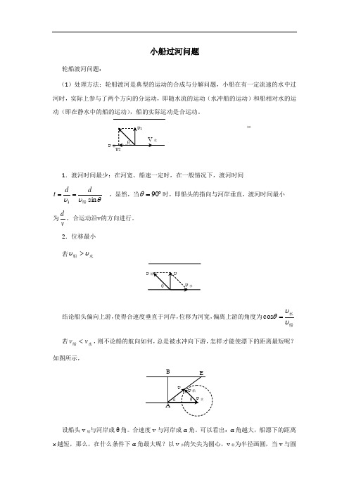 高中物理小船过河问题
