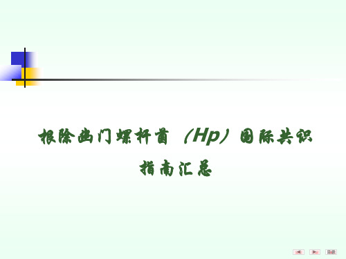 国际根除幽门螺杆菌共识指南汇总