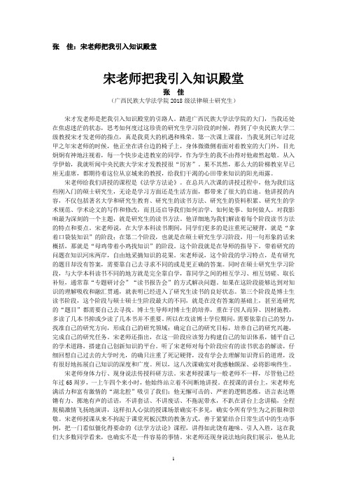 张  佳：宋老师把我引入知识殿堂