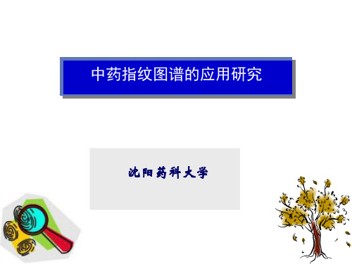中药指纹图谱的应用研究PPT课件_
