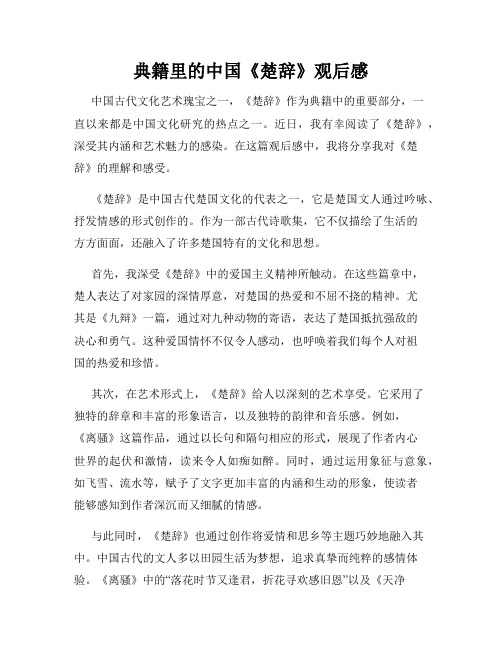 典籍里的中国《楚辞》观后感