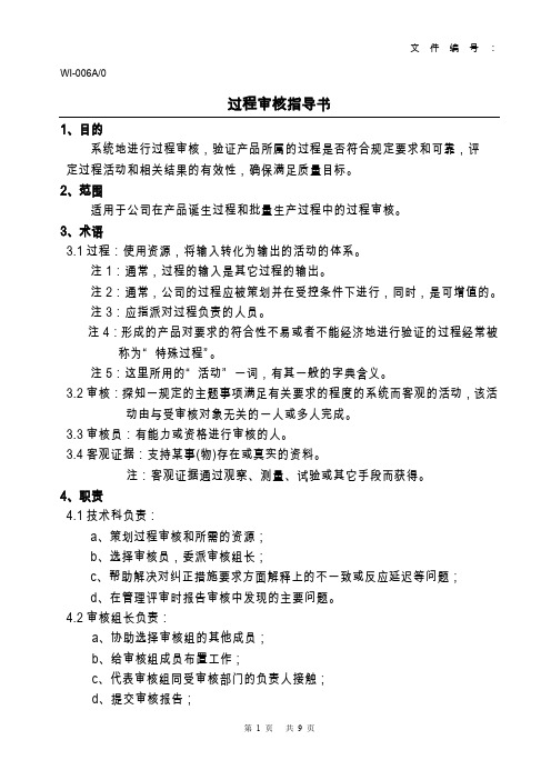 过程审核指导书