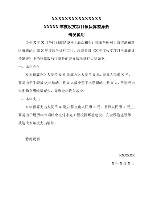 差异情况说明【范本模板】