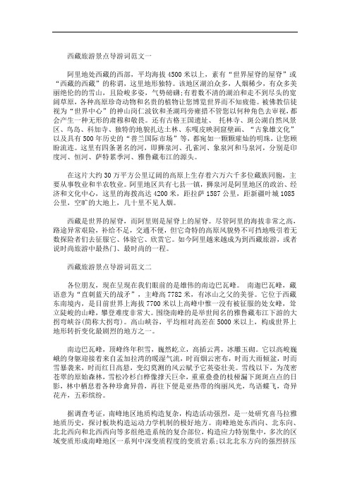 西藏旅游景点导游词范文5篇(最新)