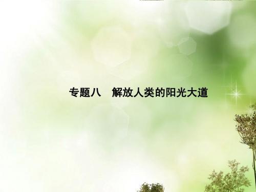 【创优导学案】2014高考历史一轮复习  专题八 解放人类的阳光大道课件 人民版必修1