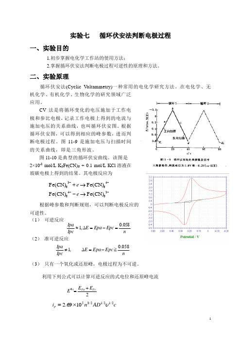 循环伏安法判断电极过程