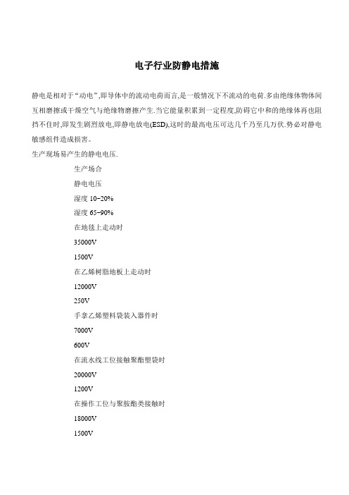 电子行业防静电措施(doc 7页)