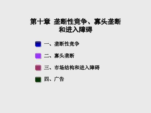 中科大管理经济学课件第十章_垄断性竞争、寡头垄断和进入障碍