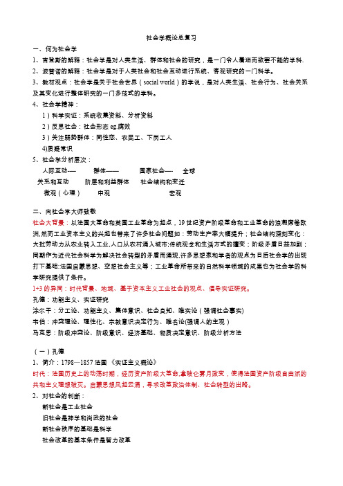 社会学概论复习笔记(全)