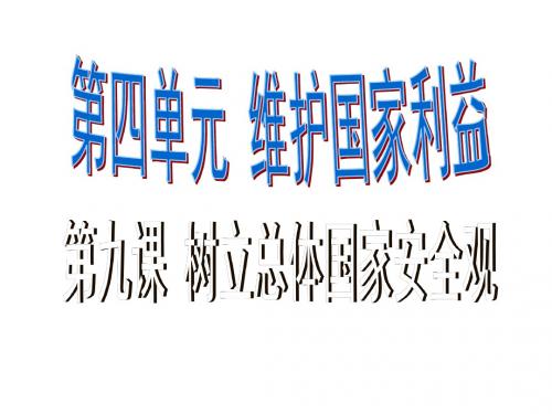 人教版八年级道德与法制9.2维护国家安全ppt