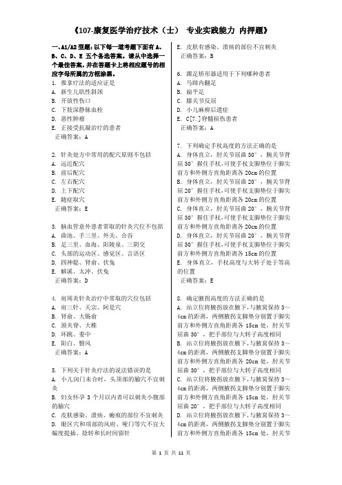 康复医学治疗技术(士)专业实践能力