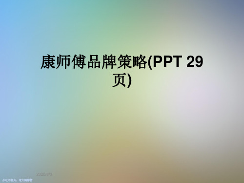 康师傅品牌策略(PPT 29页)