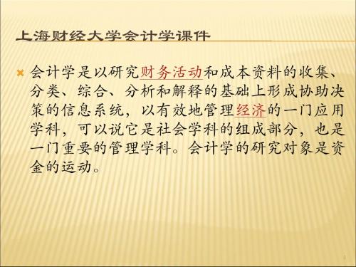 上海财经大学会计学课件chap14_第十四章 资产负债表和利润表-17页文档资料