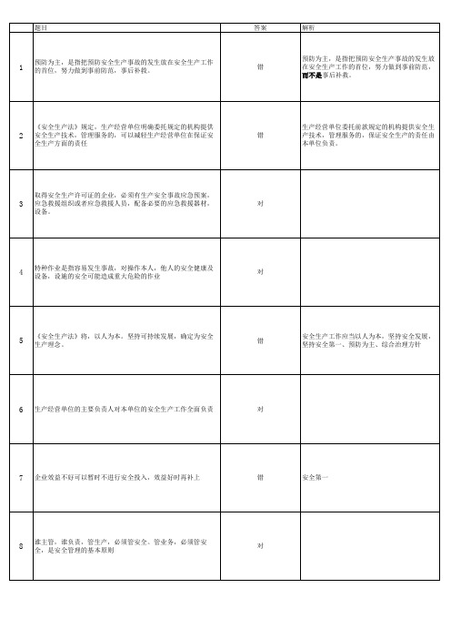 安全管理员和主要负责人证考试题2021