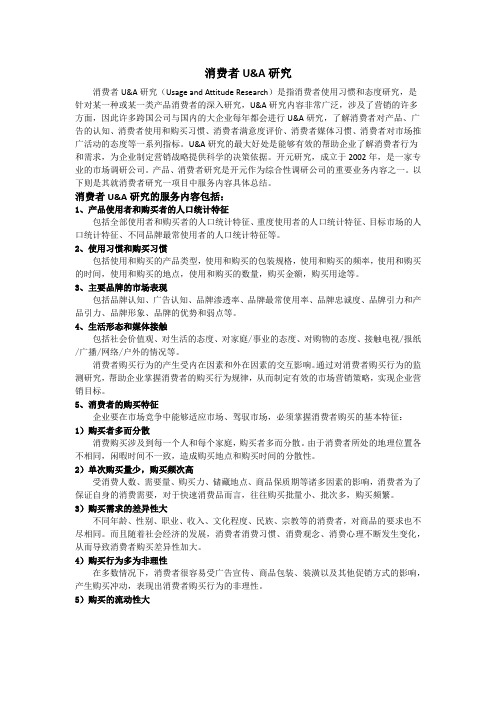 消费者U&A研究