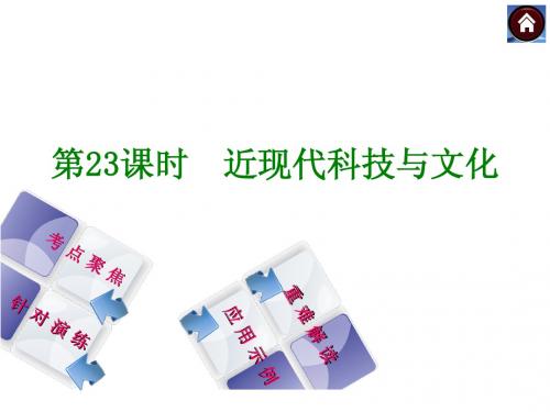 【中考复习方案 华师大版】2014届中考历史复习方案课件：第23课时 近现代科技与文化