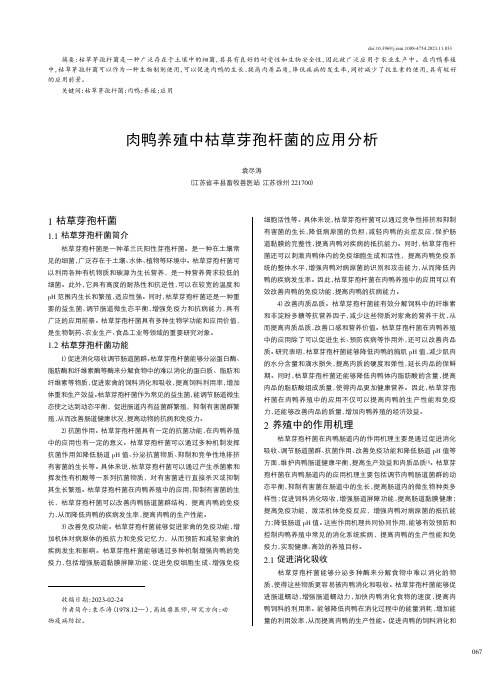 肉鸭养殖中枯草芽孢杆菌的应用分析