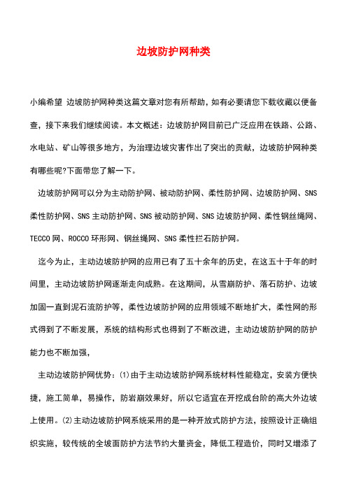 【精品推荐】边坡防护网种类
