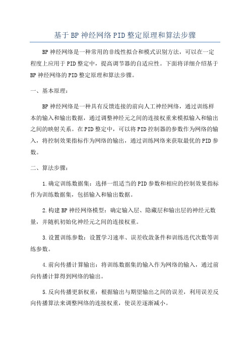 基于BP神经网络PID整定原理和算法步骤