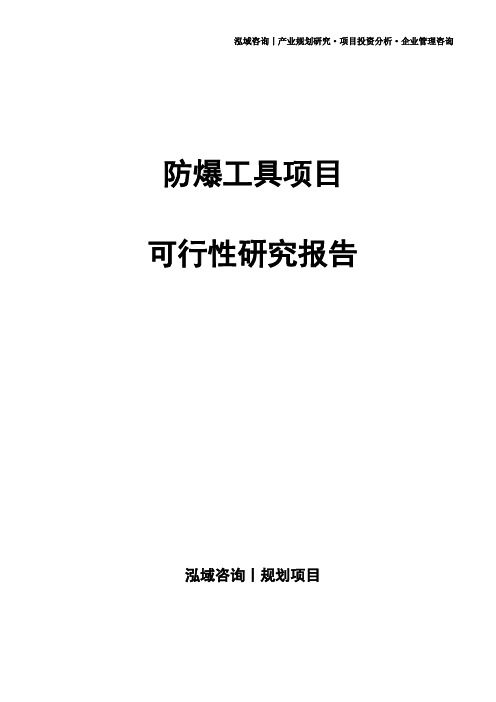 防爆工具项目可行性研究报告