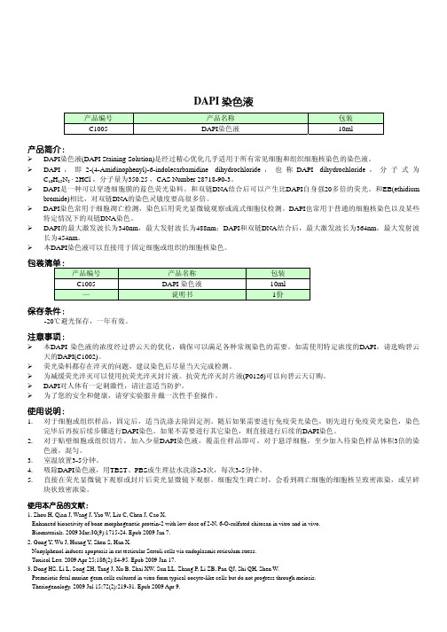 C1005 DAPI染色液