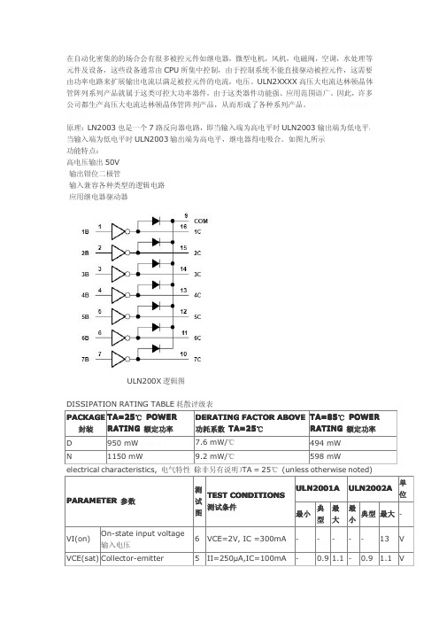 ULN2003A中文说明