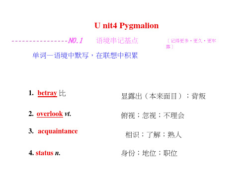 人教高三英语一轮复习课件：选修八Unit4Pygmalion