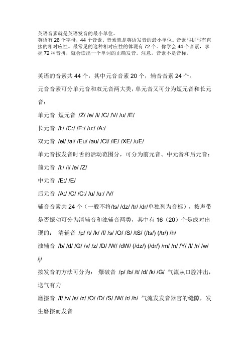 英语44个音素的发间法