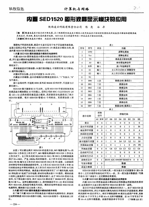 内置SED1520图形液晶显示模块的应用