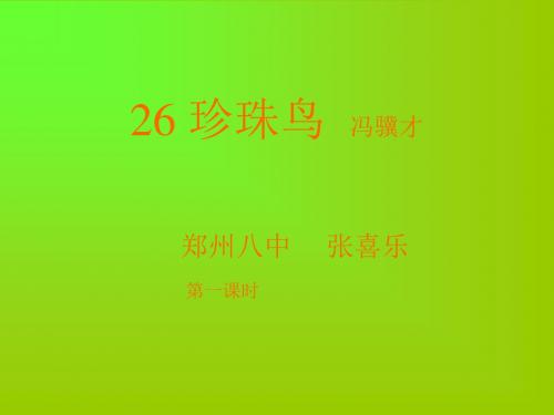 珍珠鸟(新编2019)