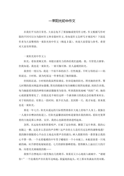 一束阳光初中作文