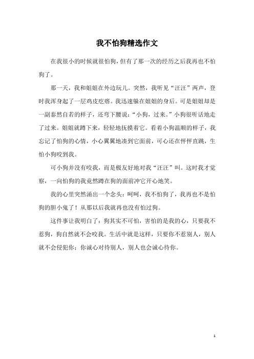我不怕狗精选作文