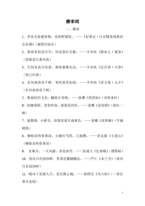 唐宋词论文(选读课)