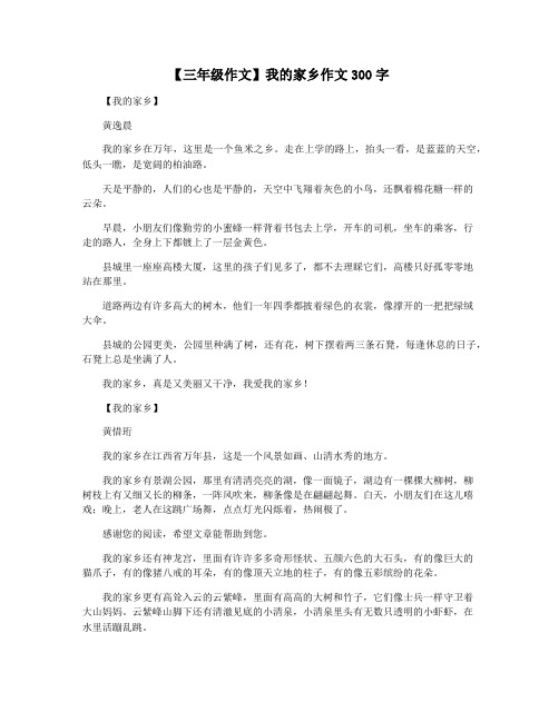 【三年级作文】我的家乡作文300字