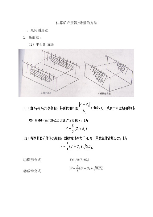 估算矿产资源储量的方法