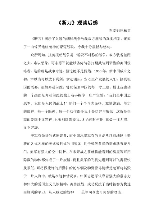 《断刀》观后感
