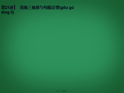 中考数学第一轮夯实基础《第21讲 直角三角形与勾股定理》(课本回归+考点聚焦+典例题解析)课件 苏科
