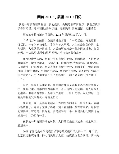 回首2019,展望2019日记