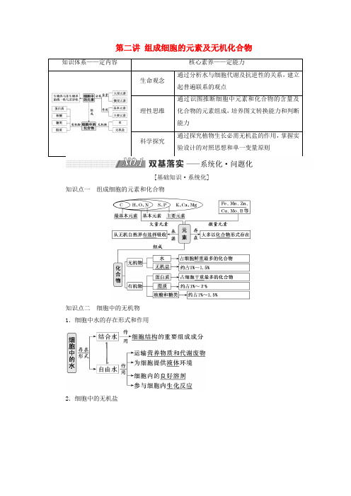 2019版高考生物一轮复习细胞及其分子组成第二讲组成细胞的元素及无机化合物精选教案
