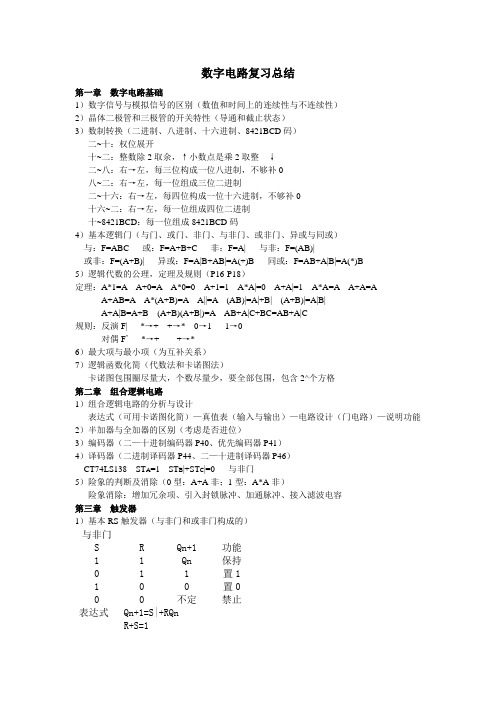 数字电路复习总结