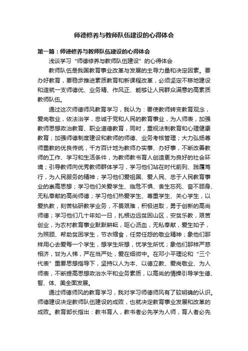 师德修养与教师队伍建设的心得体会