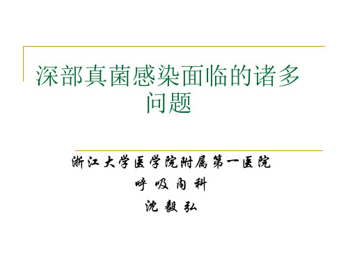 沈毅弘--深部真菌感染面临的诸多问题